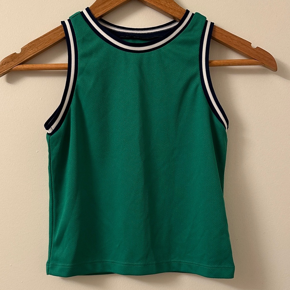 Old Navy Emerald Green Tank with Navy and White Trim